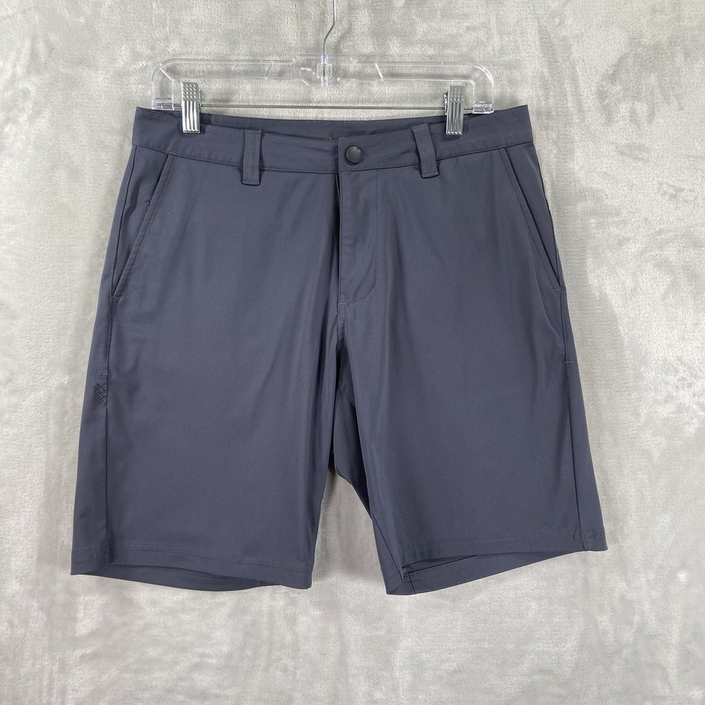Rhone Shorts Mens 30 Commuter 9" Inseam Chino Gray Flat Front Performance Casual